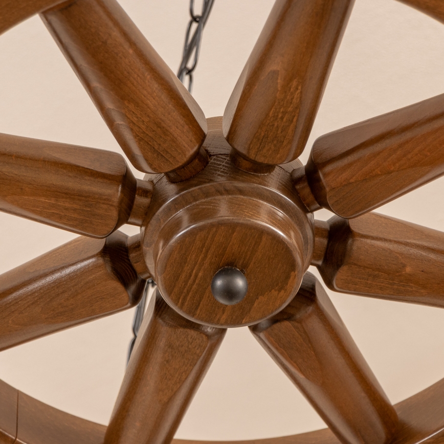 Brilagi - Lámpara colgante con cadena ROATA 5xE14/40W/230V Ø 70 cm haya/nogal