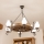Brilagi - Lámpara colgante con cadena ROATA 6xE14/40W/230V, diámetro 70 cm, haya/nogal