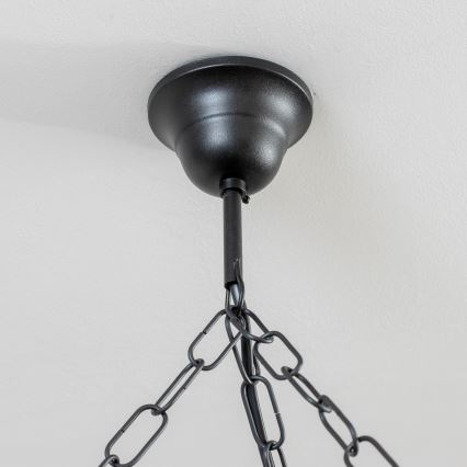 Brilagi - Lámpara colgante con cadena ROATA 6xE14/40W/230V Ø 70 cm haya