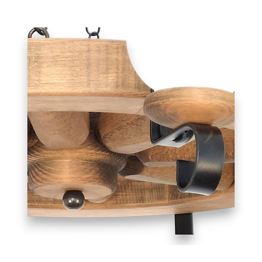 Brilagi - Lámpara colgante con cadena ROATA 8xE14/40W/230V haya