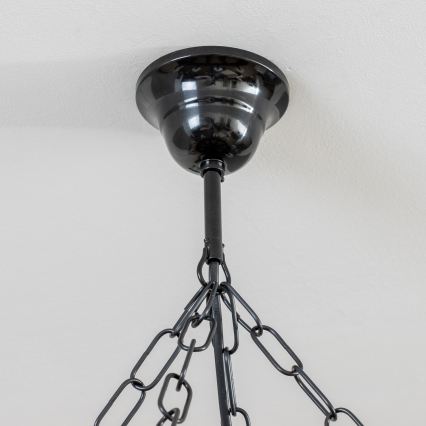 Brilagi - Lámpara colgante con cadena ROATA de 8xE14/40W/230V, Ø 70 cm, haya/nogal