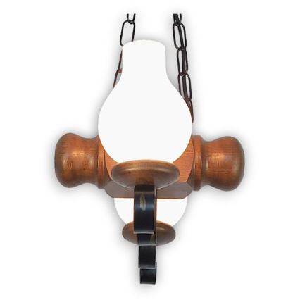 Brilagi - Lámpara colgante con cadena RUSTIC 2xE14/40W/230V haya/nogal