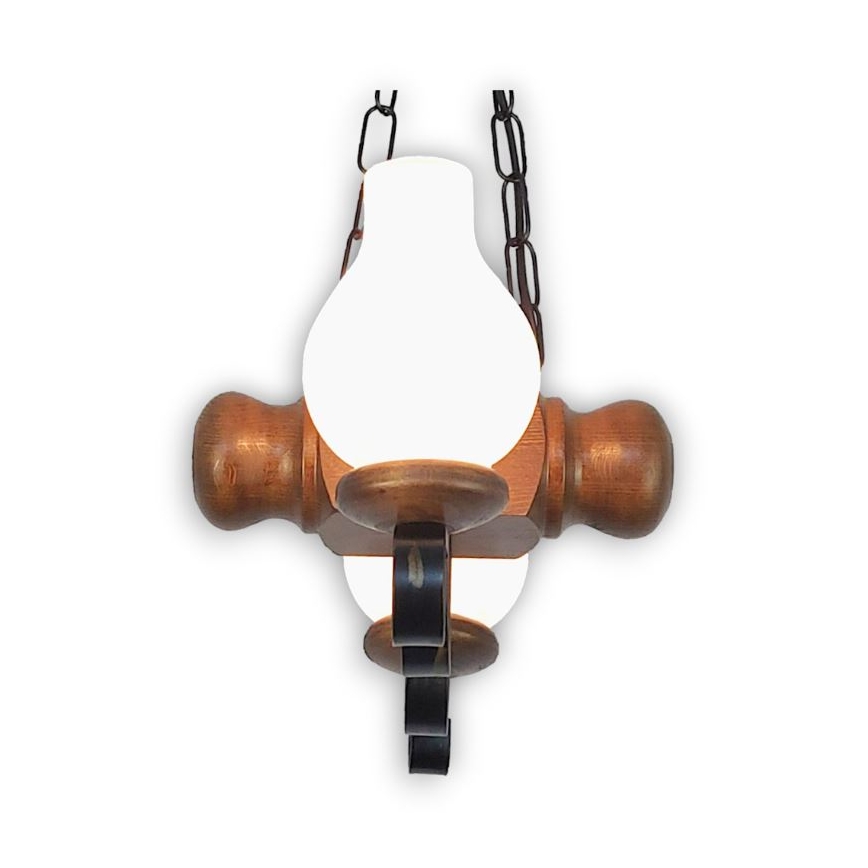 Brilagi - Lámpara colgante con cadena RUSTIC 2xE14/40W/230V haya/nogal