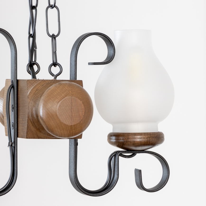 Brilagi - Lámpara colgante con cadena RUSTIC 2xE14/40W/230V haya/nogal