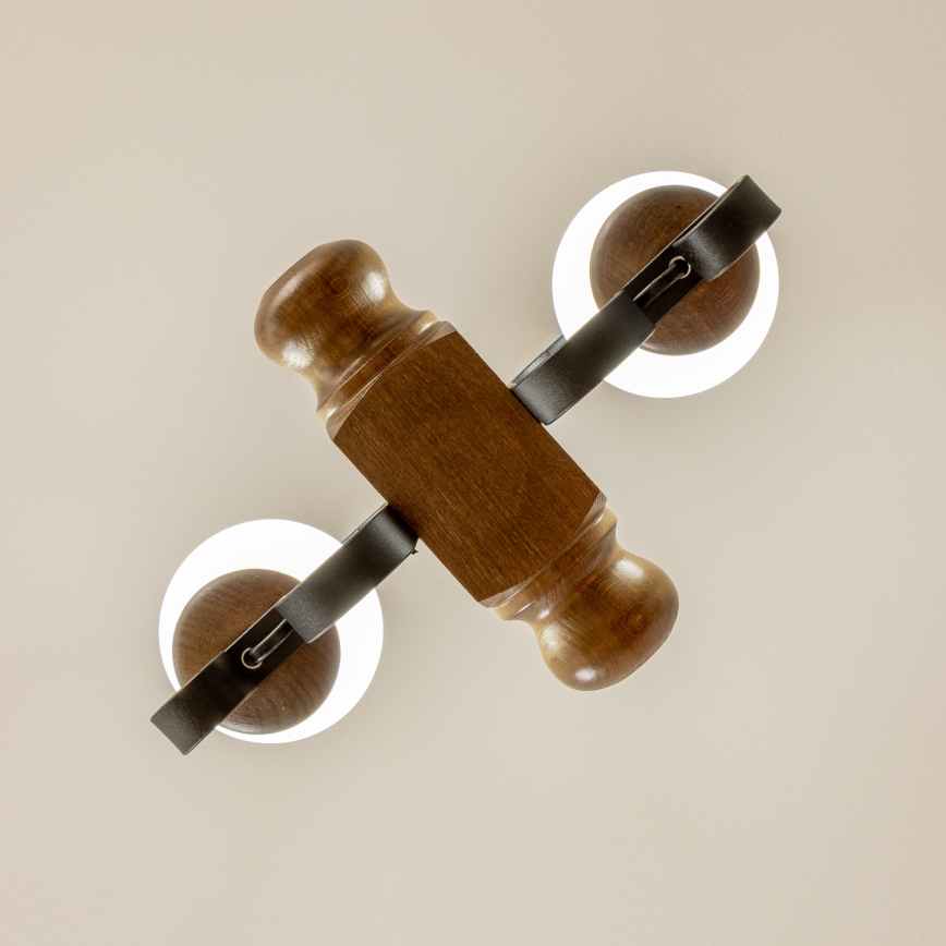 Brilagi - Lámpara colgante con cadena RUSTIC 2xE14/40W/230V haya/nogal