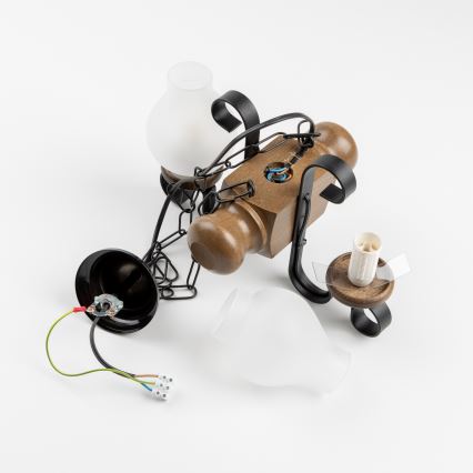 Brilagi - Lámpara colgante con cadena RUSTIC 2xE14/40W/230V haya/nogal