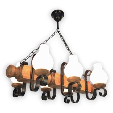 Brilagi - Lámpara colgante con cadena RUSTIC 6xE14/40W/230V haya