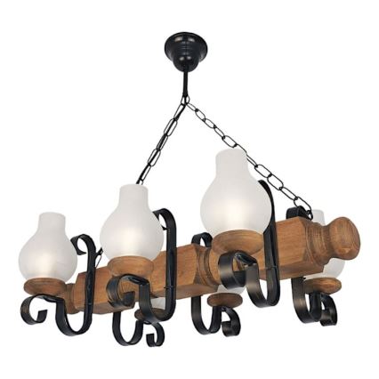 Brilagi - Lámpara colgante con cadena RUSTIC 6xE14/40W/230V haya