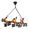 Brilagi - Lámpara colgante con cadena RUSTIC 6xE14/40W/230V haya/nogal