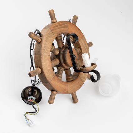 Brilagi - Lámpara colgante con cadena TIMONA 2xE14/40W/230V haya