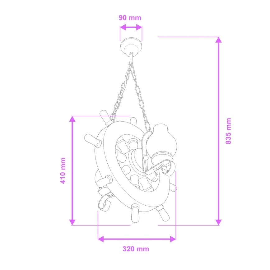Brilagi - Lámpara colgante con cadena TIMONA 2xE14/40W/230V haya