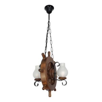 Brilagi - Lámpara colgante con cadena TIMONA 2xE14/40W/230V haya/nogal