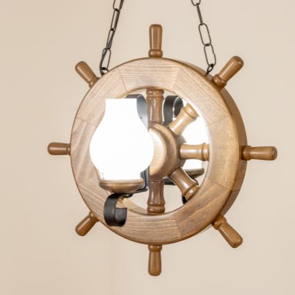 Brilagi - Lámpara colgante con cadena TIMONA 2xE14/40W/230V haya/nogal