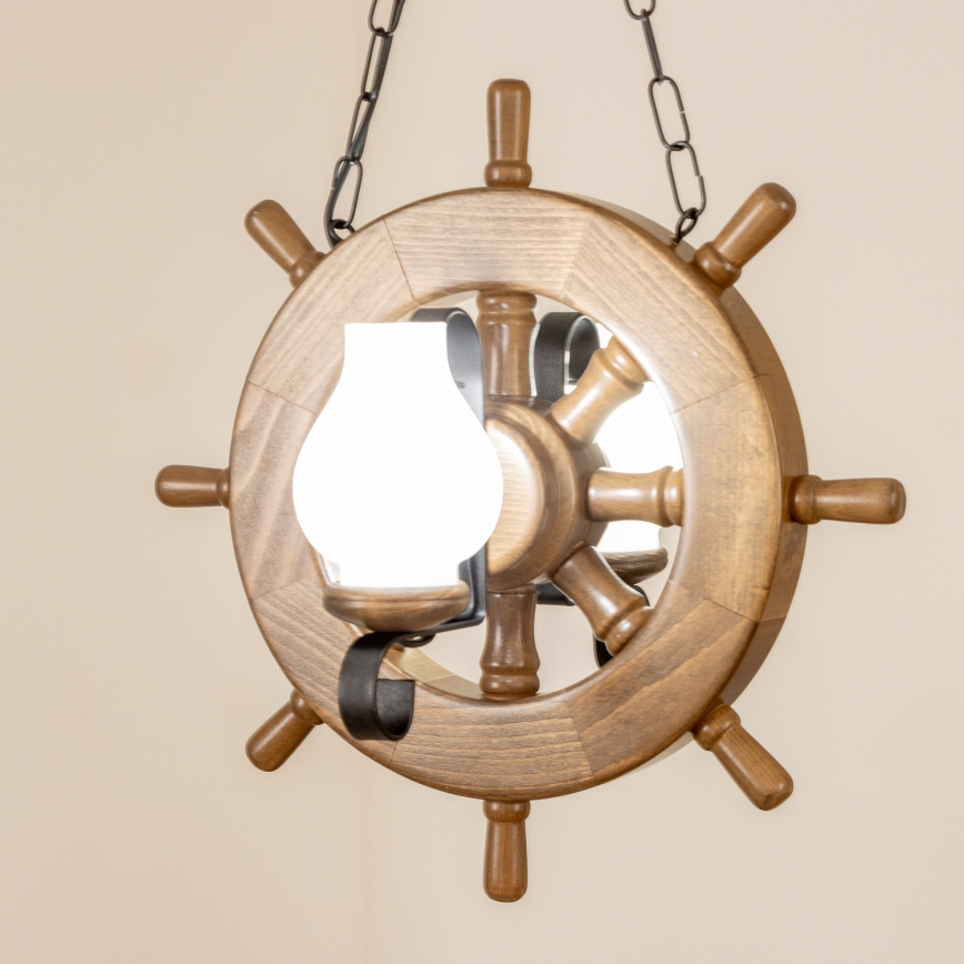 Brilagi - Lámpara colgante con cadena TIMONA 2xE14/40W/230V haya/nogal