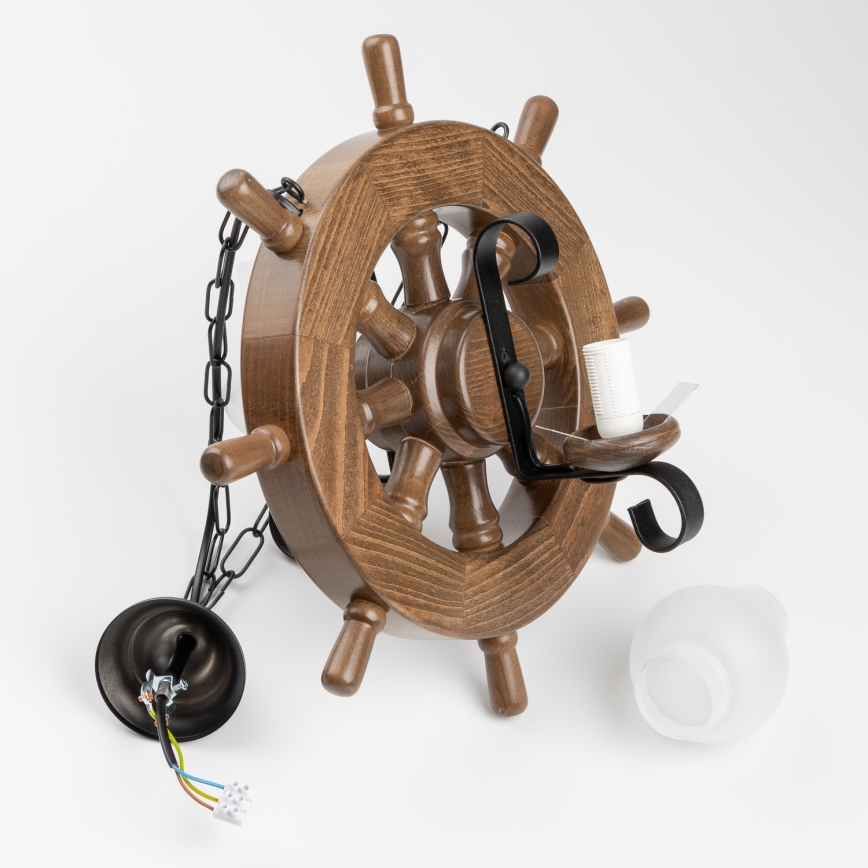 Brilagi - Lámpara colgante con cadena TIMONA 2xE14/40W/230V haya/nogal