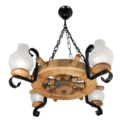 Brilagi - Lámpara colgante con cadena TIMONA 4xE14/40W/230V haya