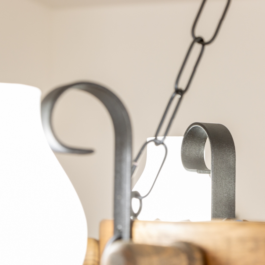 Brilagi - Lámpara colgante con cadena TIMONA 4xE14/40W/230V Ø 50 cm haya