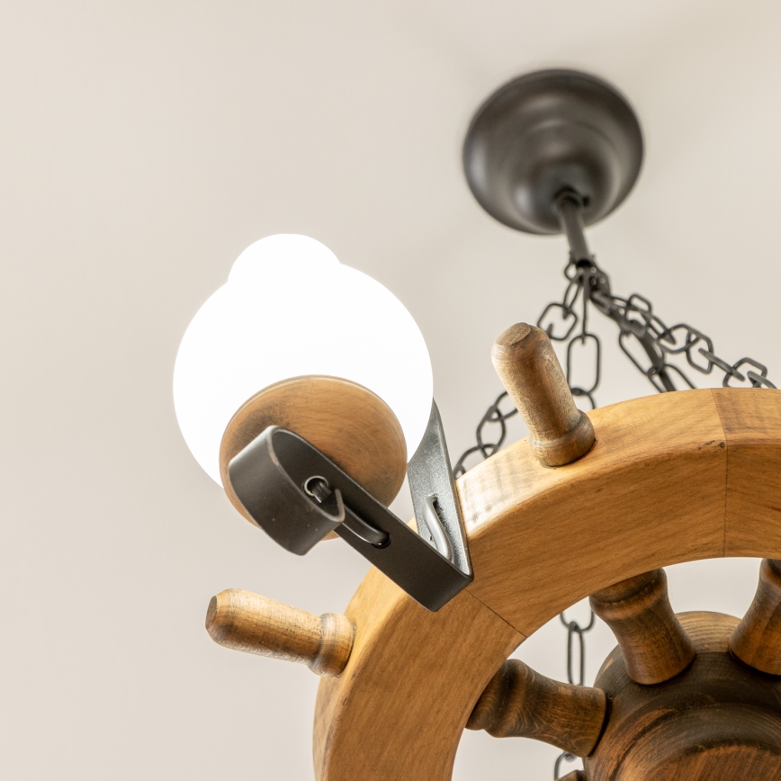 Brilagi - Lámpara colgante con cadena TIMONA 4xE14/40W/230V Ø 50 cm haya