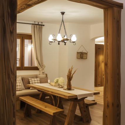 Brilagi - Lámpara colgante con cadena TIMONA 4xE14/40W/230V Ø 50 cm haya/nogal