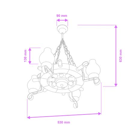Brilagi - Lámpara colgante con cadena TIMONA 4xE14/40W/230V Ø 50 cm haya/nogal