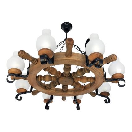 Brilagi - Lámpara colgante con cadena TIMONA 8xE14/40W/230V haya