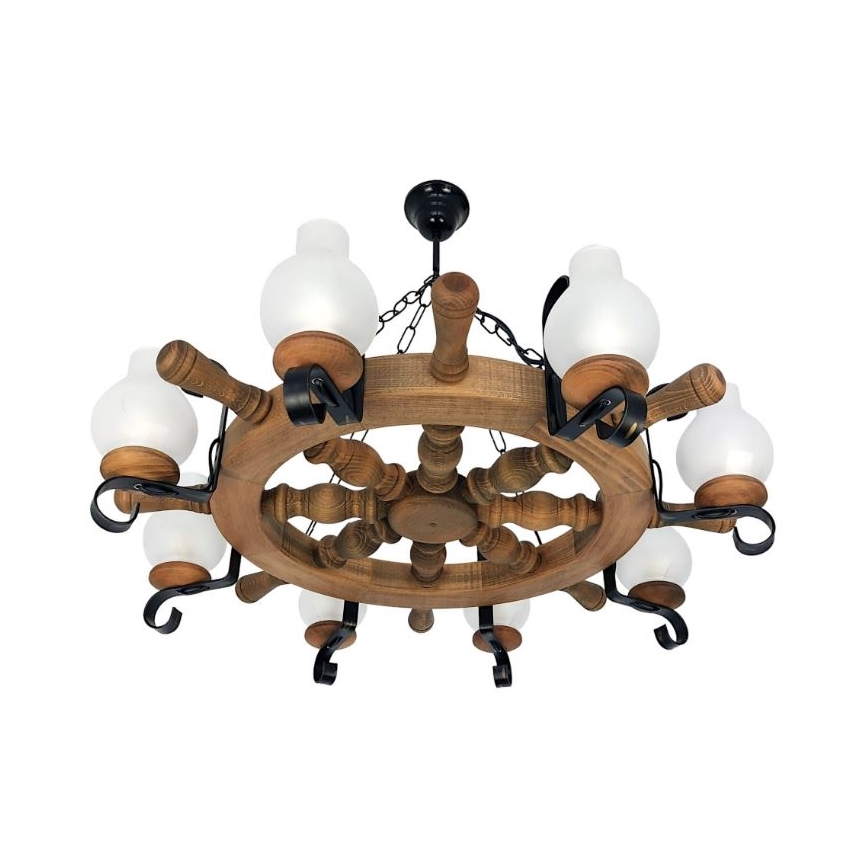 Brilagi - Lámpara colgante con cadena TIMONA 8xE14/40W/230V haya