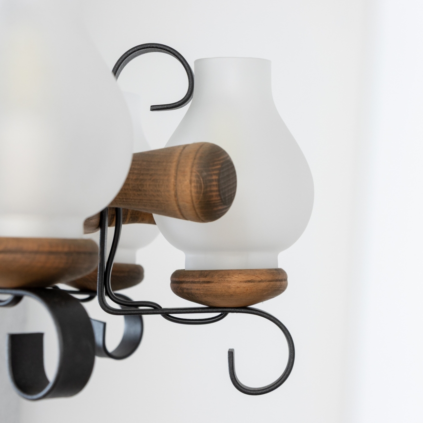 Brilagi - Lámpara colgante con cadena TIMONA 8xE14/40W/230V Ø 70 cm haya