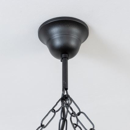 Brilagi - Lámpara colgante con cadena TIMONA 8xE14/40W/230V Ø 70 cm haya/nogal