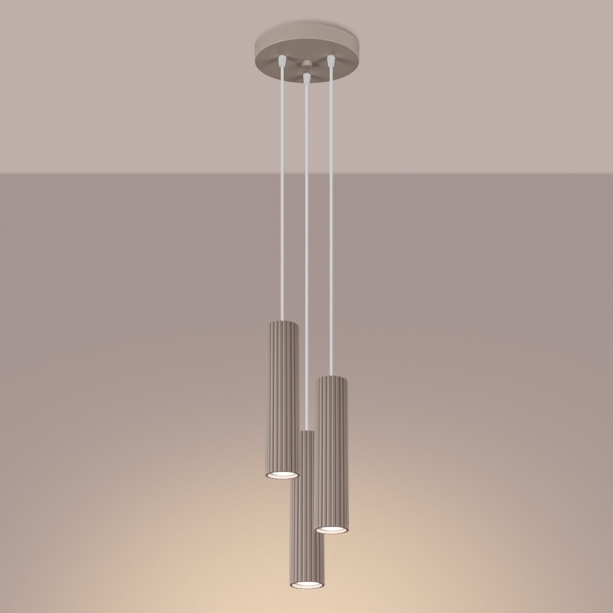 Brilagi - Lámpara colgante CRESTO 3xGU10/10W/230V taupe