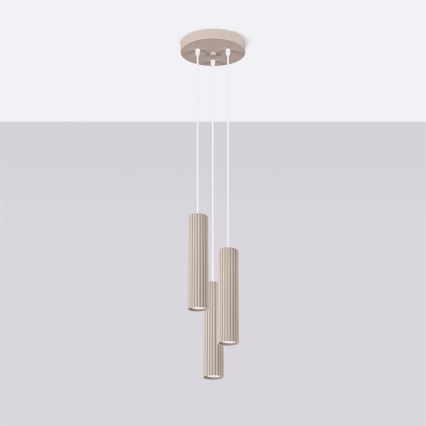 Brilagi - Lámpara colgante CRESTO 3xGU10/10W/230V taupe