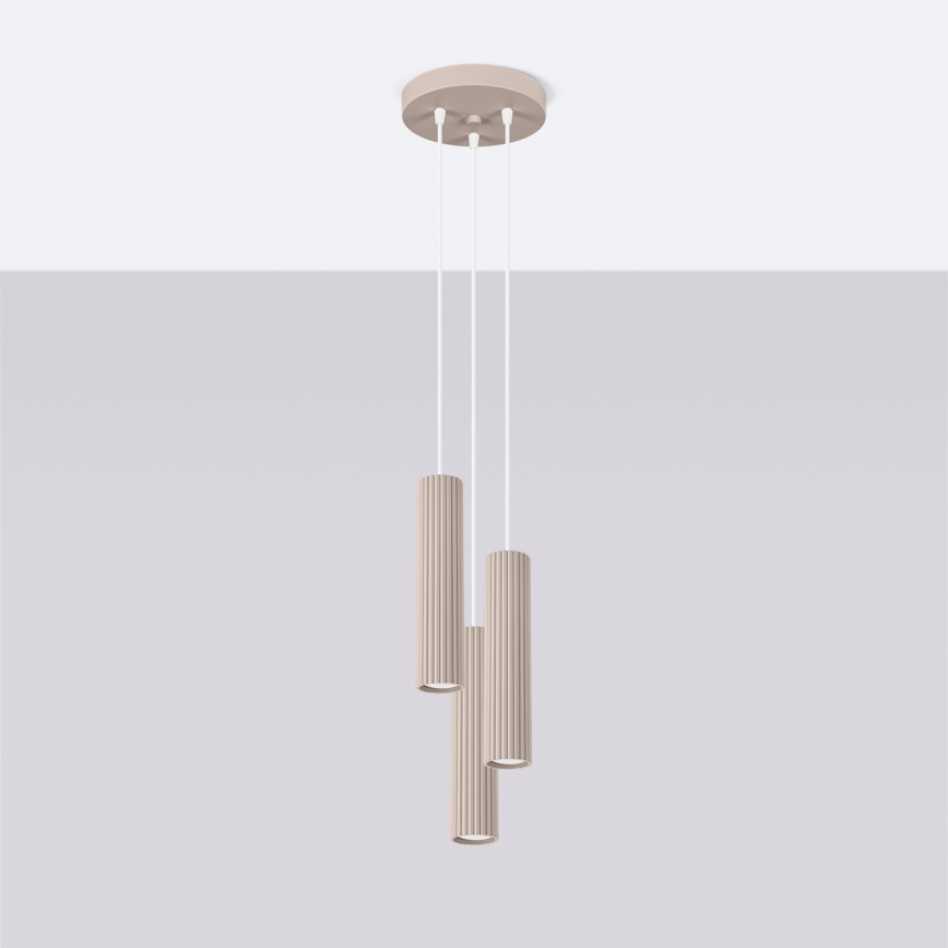 Brilagi - Lámpara colgante CRESTO 3xGU10/10W/230V taupe