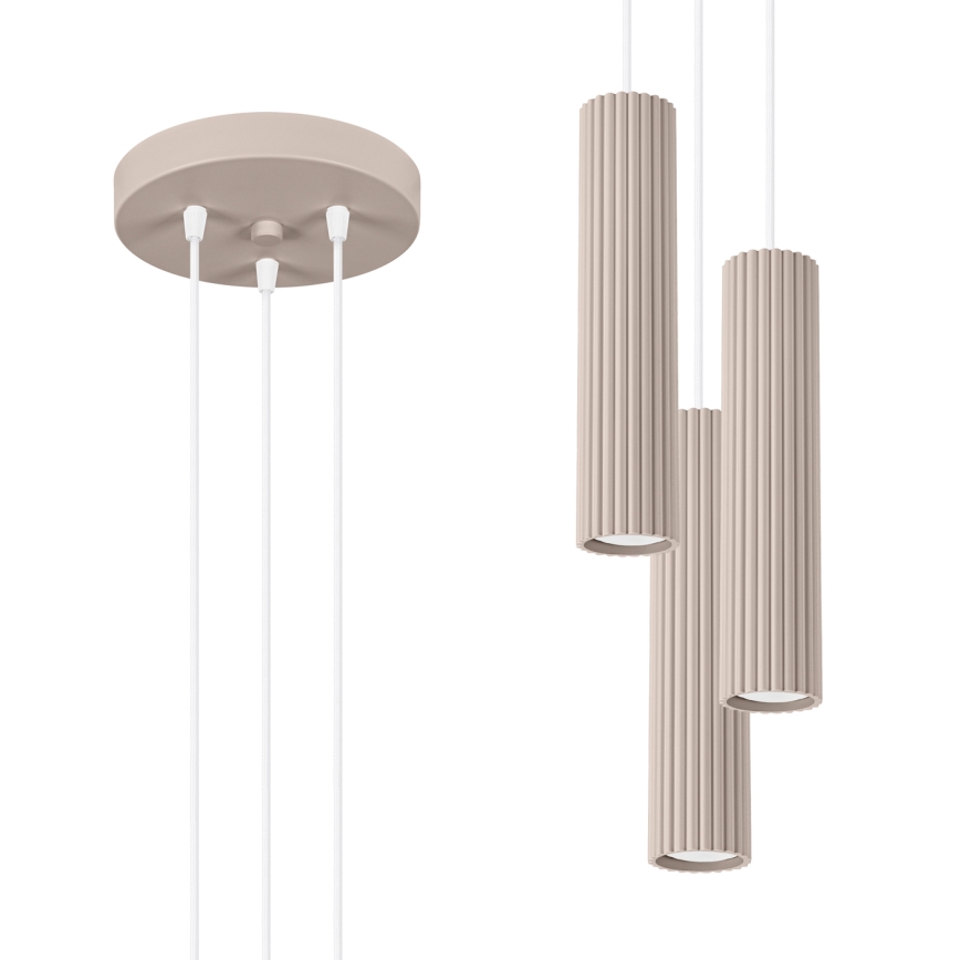 Brilagi - Lámpara colgante CRESTO 3xGU10/10W/230V taupe