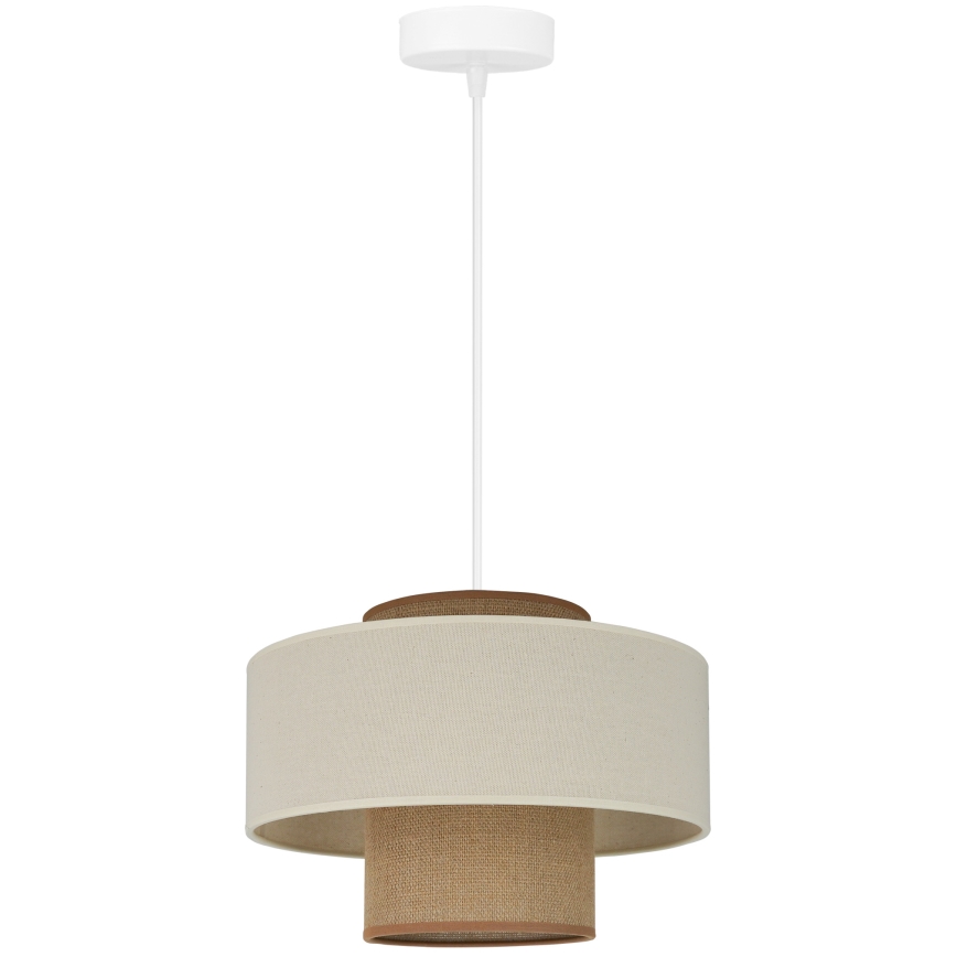 Brilagi - Lámpara colgante con cable DALLAS 1xE27/15W/230V Ø 30 cm marrón/crema/blanco