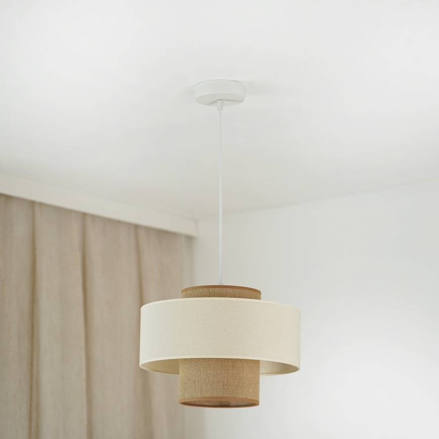 Brilagi - Lámpara colgante con cable DALLAS 1xE27/15W/230V Ø 30 cm marrón/crema/blanco