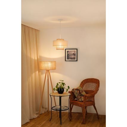 Brilagi - Lámpara colgante con cable DALLAS 1xE27/15W/230V Ø 30 cm marrón/crema/blanco