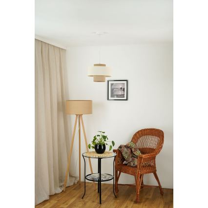 Brilagi - Lámpara colgante con cable DALLAS 1xE27/15W/230V Ø 30 cm marrón/crema/blanco