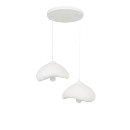 Brilagi - Lámpara colgante de cable WABI SABI 2xE27/40W/230V Ø 45 cm blanca