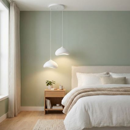 Brilagi - Lámpara colgante de cable WABI SABI 2xE27/40W/230V Ø 45 cm blanca