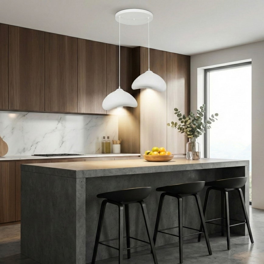 Brilagi - Lámpara colgante de cable WABI SABI 2xE27/40W/230V Ø 45 cm blanca