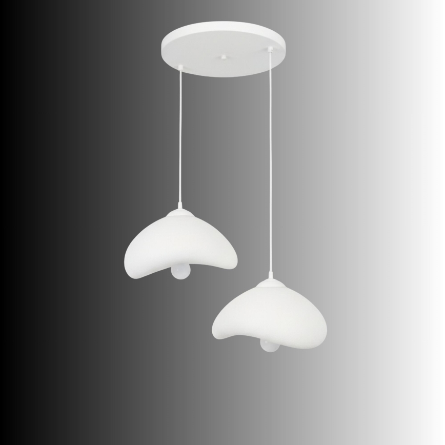 Brilagi - Lámpara colgante de cable WABI SABI 2xE27/40W/230V Ø 45 cm blanca