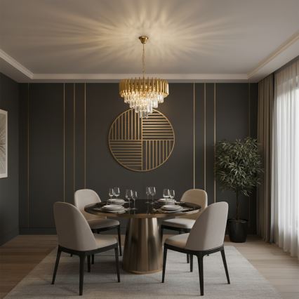 Brilagi - Lámpara colgante de cadena ECLIPSE 7xE14/10W/230V Ø 48 cm color dorado