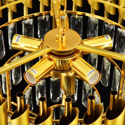 Brilagi - Lámpara colgante de cadena ECLIPSE 7xE14/10W/230V Ø 48 cm color dorado