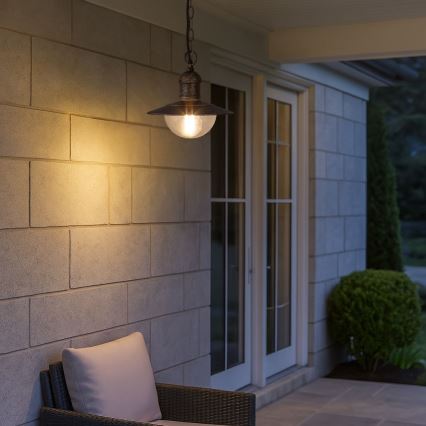 Brilagi - Lámpara colgante de exterior MOLDE 1xE27/60W IP44, acabado bronce con pátina