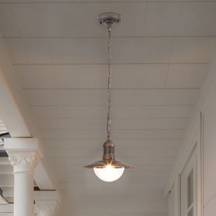 Brilagi - Lámpara colgante de exterior MOLDE 1xE27/60W IP44, acabado bronce con pátina