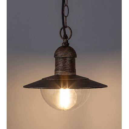 Brilagi - Lámpara colgante de exterior MOLDE 1xE27/60W IP44, acabado bronce con pátina