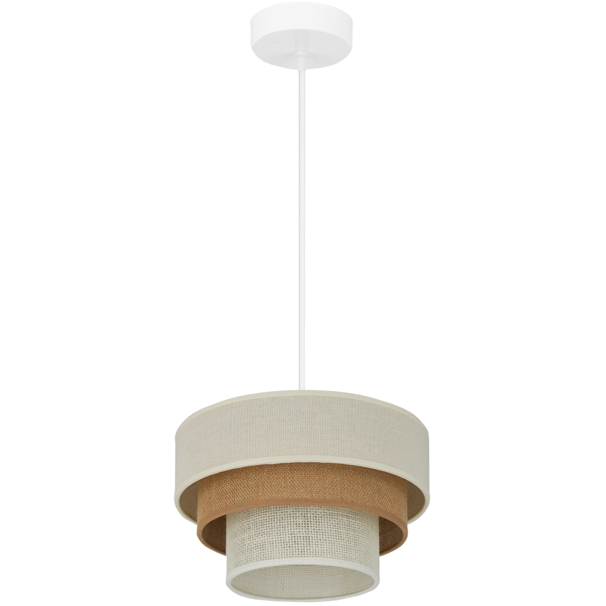 Brilagi - Lámpara colgante DENVER LUNETA 1xE27/15W/230V diá. 25 cm beige/marrón/color crema