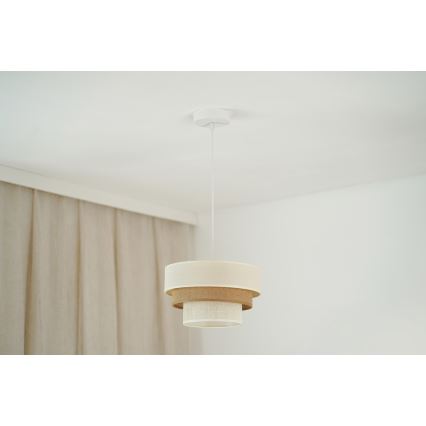 Brilagi - Lámpara colgante DENVER LUNETA 1xE27/15W/230V diá. 25 cm beige/marrón/color crema