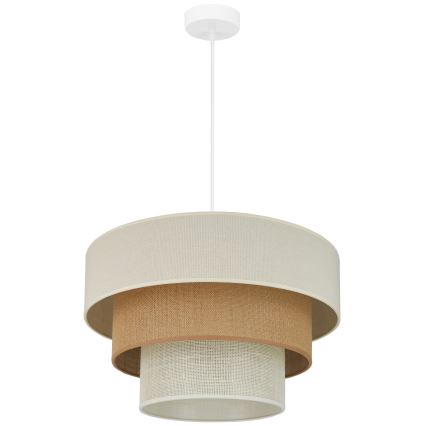 Brilagi - Lámpara colgante con cable DENVER LUNETA 1xE27/15W/230V Ø 45 cm beige/marrón/crema