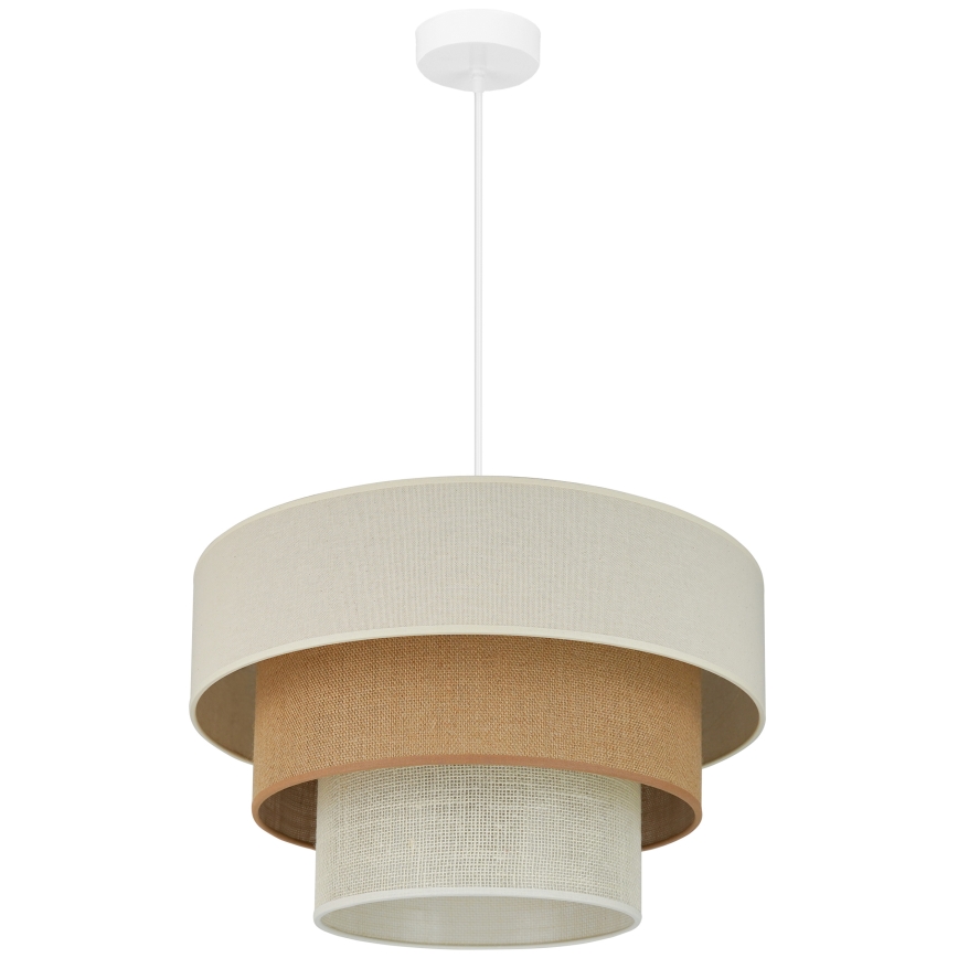 Brilagi - Lámpara colgante con cable DENVER LUNETA 1xE27/15W/230V Ø 45 cm beige/marrón/crema