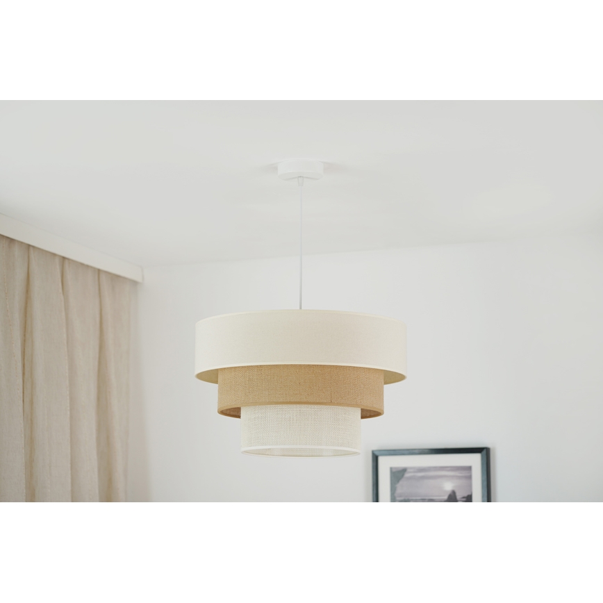 Brilagi - Lámpara colgante con cable DENVER LUNETA 1xE27/15W/230V Ø 45 cm beige/marrón/crema